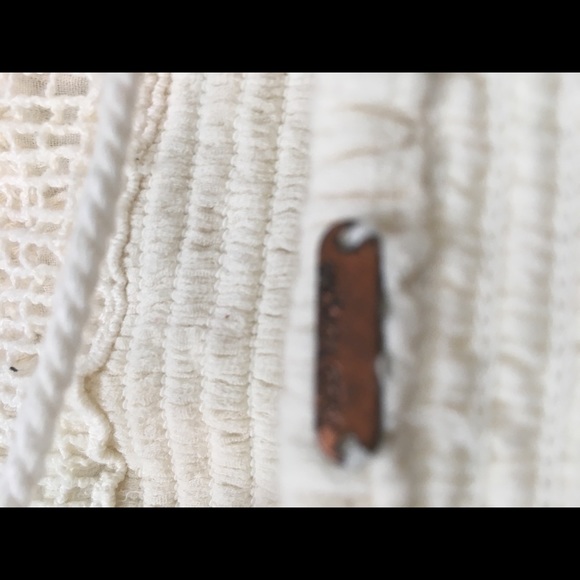 Free People Cream Cotton Top Sz Med - Picture 3 of 4